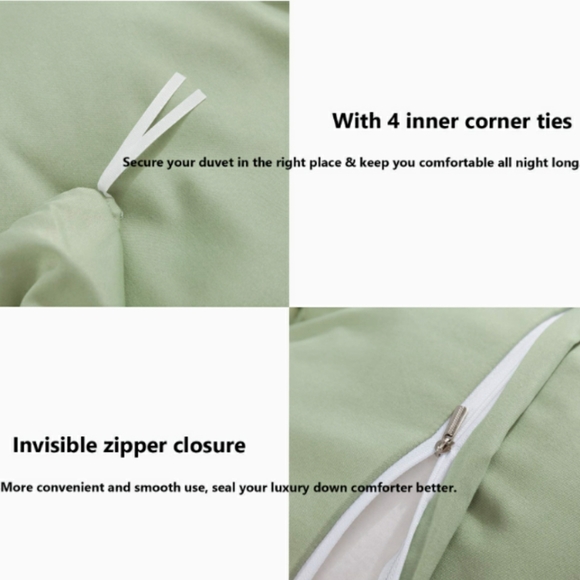 ⭐🆕 Boho fringe Seafoam green duvet set - Picture 6 of 9